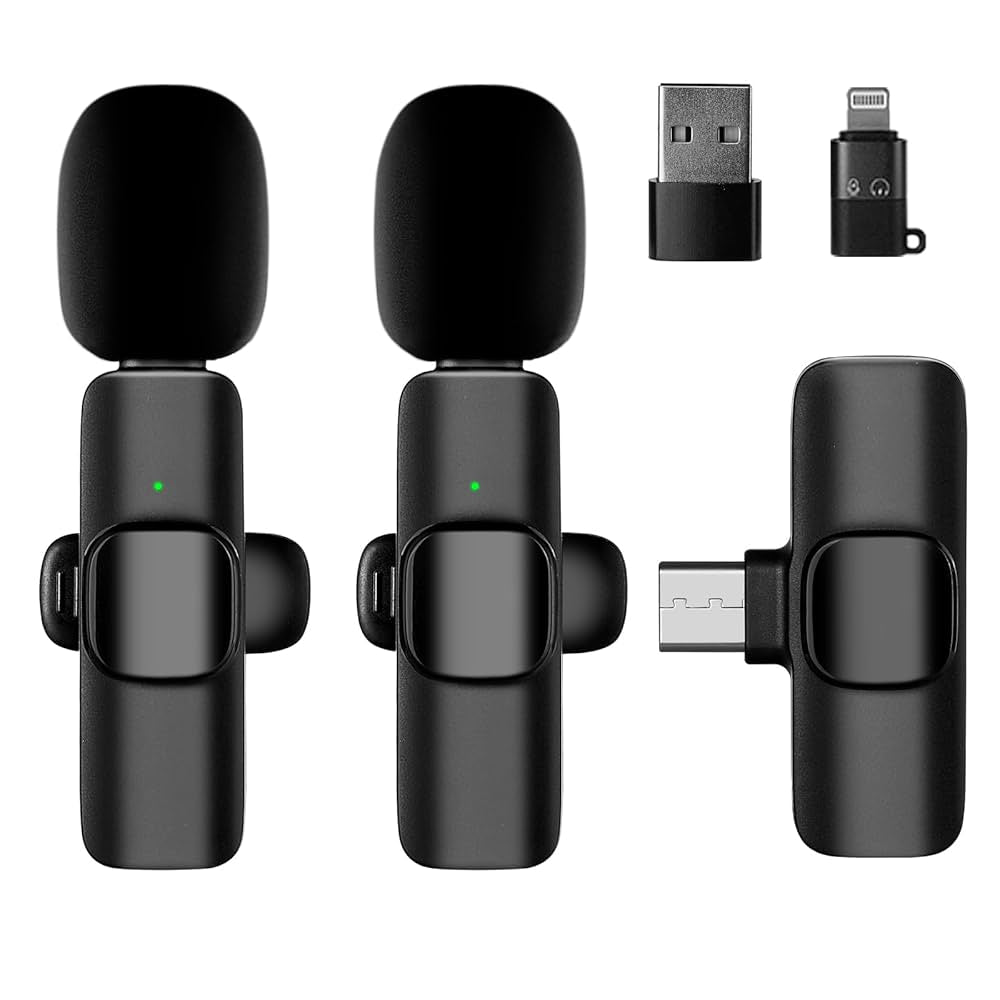 Micrófono de Solapa Inalámbrico con Reducción de Ruido – Compatible con iPhone y Tablet