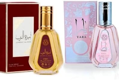 Pack de Perfumes Árabes – Yara & Ameerat Al Arab – Exclusivos Aromas Orientales – 2 Perfumes de 50ml – Fragancias Elegantes y Duraderas para Mujer