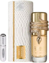 Perfume Musamam White Intense Original 100ML, Perfume Árabe Unisex de Larga Duración, EDP Incluye Atomizador Recargable 5ML, Fragancia con Notas de Bergamota, Coco y Sándalo (White Intense)