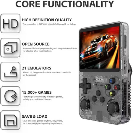 Consola Retro Portátil 32GB – 10,000 Juegos Clásicos Incluidos, Pantalla HD de 3.0”, Regalo Gamer