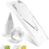 Börner Cortador de Verduras V1 (Set Básico) • Mandolina en V con 2 Cuchillas Intercambiables y Protector de Dedos • Rebanador de Verduras • Ajustable para 3 Grosores • Color: Blanco