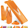 Börner Cortador de Verduras V3 (Set Inicial) • Mandolina en V para 5 Tipos de Corte • Cortadora Ajustable con Cuchilla en forma V de Acero Inoxidable y Protector de Dedos • Color: Naranja
