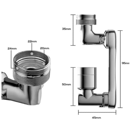 Adaptador Giratorio de Latón para Alcachofa de Ducha – Rotación 360°