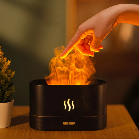 Humidificador de Aroma SimFlames con Luz Nocturna LED 300ml – Difusor Ultrasónico Silencioso